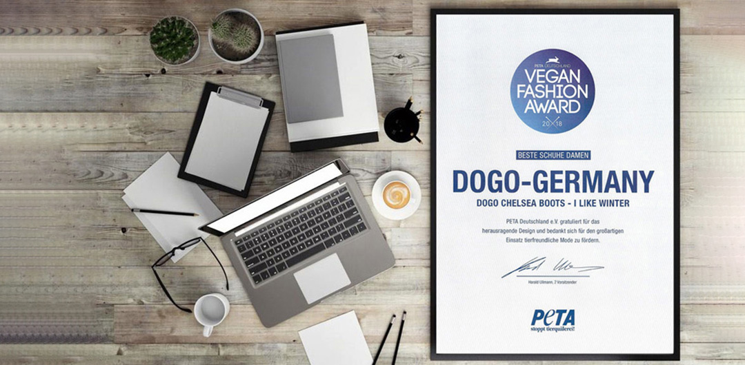DOGO-Urkunde für den Vegan Fashion Award 2018