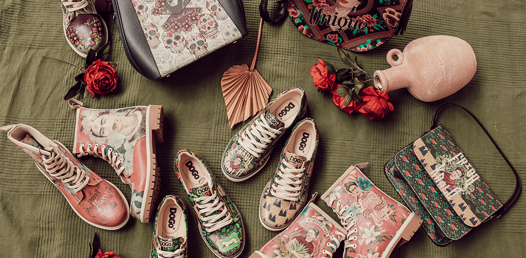 Frida Kahlo Schuhe und Taschen der Marke DOGO