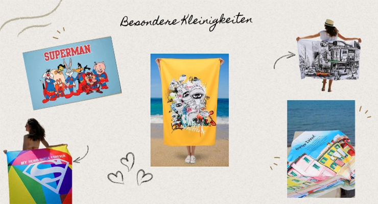 Collage von bunten DOGO-Strandtüchern als Geschenkidee zu Weihnachten