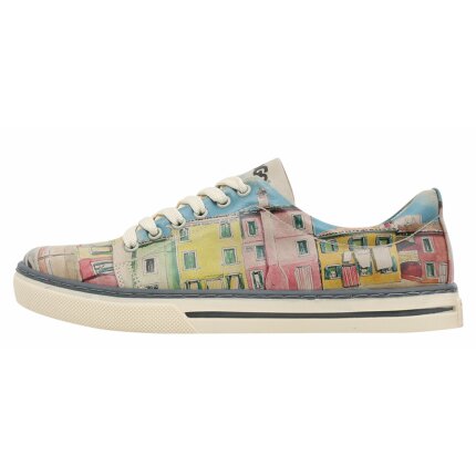 Bunte Sneaker mit schönen Motiven und kreativen Designs - Dogo Sneaker - Burano Island im DOGO Onlineshop