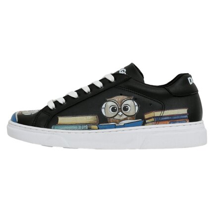Bunte Sneaker mit schönen Motiven und kreativen Designs - Dogo Ace Sneaker - The Wise Owl BLACK im DOGO Onlineshop