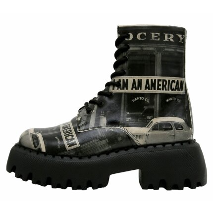 Bunte Boots mit schönen Motiven und kreativen Designs - Navy Boots - I am an American im DOGO Onlineshop bestellen!