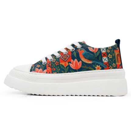 Bunte Sneaker mit schönen Motiven und kreativen Designs - Freya - Garden Birds im DOGO Onlineshop